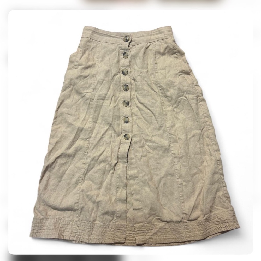 Universal Thread Khaki Button-Down A-Line Skirt